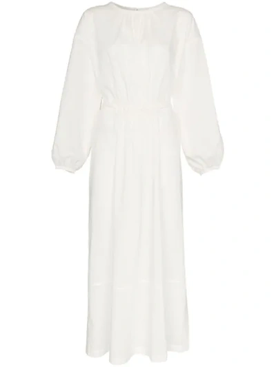 Matteau Side Split Cotton Dress In White