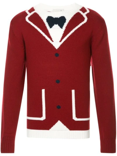 A(lefrude)e Intarsia Jacket Details Jumper - 红色 In Red