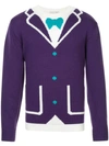 A(LEFRUDE)E A(LEFRUDE)E INTARSIA JACKET DETAILS JUMPER - PURPLE