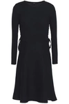 RAOUL RAOUL WOMAN LACE-UP RIBBED COTTON DRESS BLACK,3074457345619577836