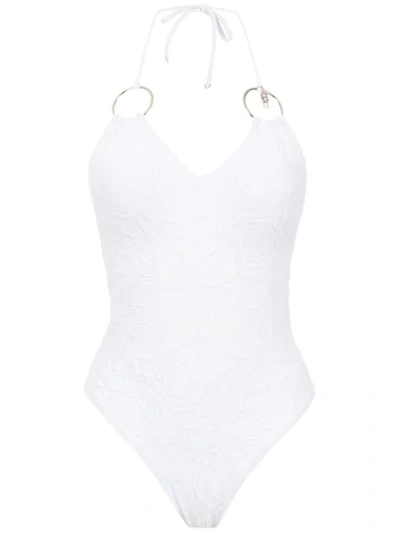 Amir Slama Swimsuit With Metallic Details - 白色 In White