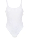 AMIR SLAMA AMIR SLAMA SWIMSUIT WITH METALLIC DETAILS - 白色