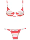 Amir Slama Striped Bikinis In Red