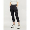 STELLA MCCARTNEY LOGO-PRINT RUCHED CROPPED CREPE TROUSERS