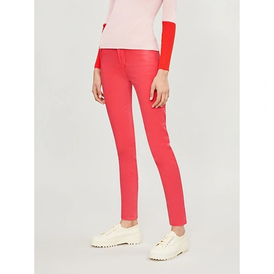 Agolde Sophie Skinny High-rise Jeans In Flamingo Leatherette