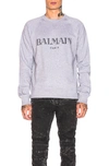 BALMAIN BALMAIN LOGO SWEATSHIRT IN GREY,BLMF-MO35