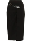 Givenchy Sheath Wool Crepe Pencil Skirt In Black