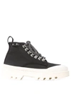 Proenza Schouler 40mm Nylon Lace-up Trekking Boots In Black