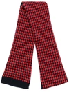 HOLLAND & HOLLAND HOLLAND & HOLLAND CASHMERE HOUNDSTOOTH SCARF - RED