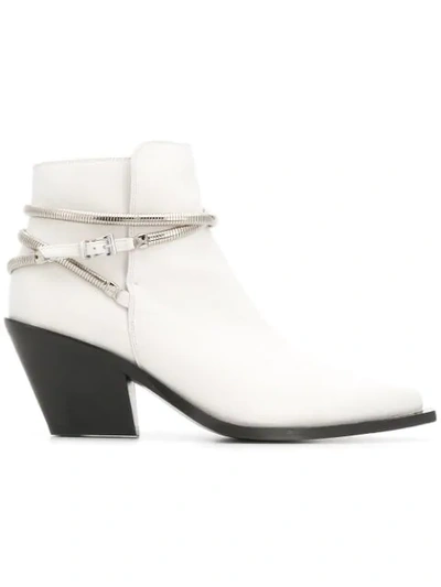 Barbara Bui Pointed Toe Ankle Boots In White