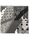 PIERRE-LOUIS MASCIA PIERRE-LOUIS MASCIA MIXED PATTERN SCARF - BLACK