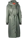BACON BACON BELTED DOWN COAT - GREEN