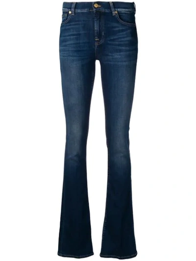 7 For All Mankind Low-rise Original Bootcut Jeans In Mercer In Dark Blue