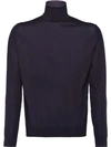 Prada Wool Turtleneck Sweater In Blue