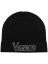 VERSACE VERSACE PERFECTLY FITTED KNITTED HAT - BLACK