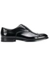 Doucal's High-shine Black Oxford Shoes With Lace-up Fastening In Black