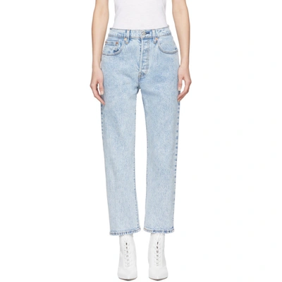 Levi's Levis Blue 501 Cropped Jeans In Stone Throw