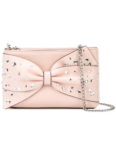 Christian Siriano Embellished Bow Crossbody Bag In Pink