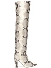 PARIS TEXAS EMBOSSED THIGH HIGH BOOTS