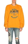 AMIRI AMIRI TEAM OVERSIZED CREW NECK IN YELLOW.,AMIF-MK7