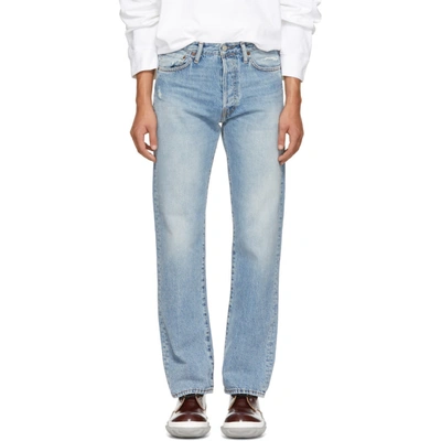 Acne Studios 1996 Straight-leg Distressed Jeans In Mid Blue