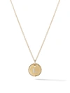 David Yurman 18kt Yellow Gold Cable Collectibles Diamond L Initial Pendant Necklace In 18k Yellow Gold And Diamon In 88adi