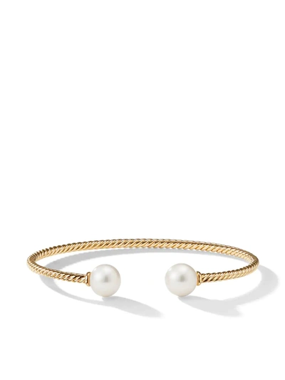 David Yurman 18kt Yellow Gold Solari Pearl And Diamond Cuff In 88dkwdi