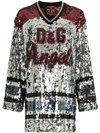 DOLCE & GABBANA DOLCE & GABBANA SEQUIN EMBELLISHED ANGELS TUNIC DRESS - METALLIC