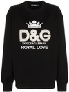 DOLCE & GABBANA CRYSTAL EMBELLISHED LOGO PRINT JUMPER