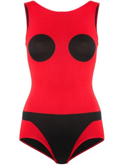 Rudi Gernreich Contrast Bodysuit Top - 红色 In Red