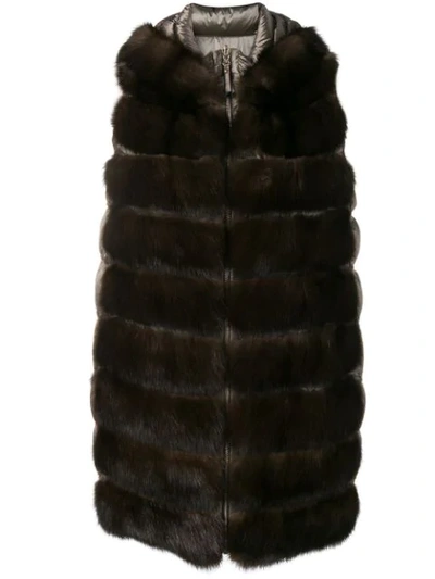 Liska Padded Fur Waistcoat - 棕色 In Braun
