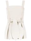 ANDREA MARQUES ANDREA MARQUES BELTED BLOUSE - NEUTRALS