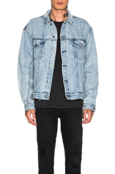 Ksubi Blue Oh G Acid Trip Trash Denim Jacket