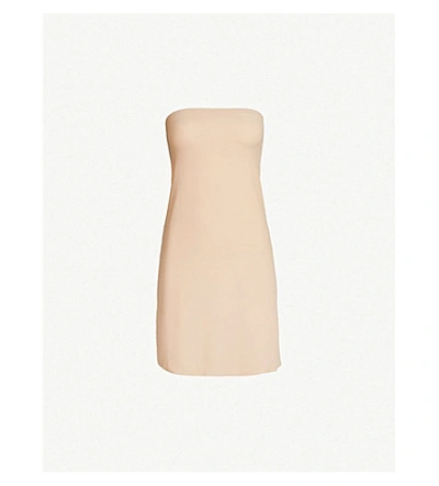 Commando Two-faced Tech Strapless Microfibre Slip Dress In True Nude