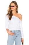 BY THE WAY. BY THE WAY. REBECCA OFF SHOULDER SWEATSHIRT IN WHITE.,BTWR-WS444