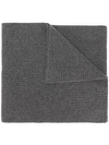 Cashmere In Love Bondi Ribbed Scarf In Grey