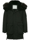 WOOYOUNGMI WOOYOUNGMI FUR TRIMMED COAT - 黑色