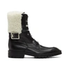 GIVENCHY GIVENCHY BLACK SHEARLING AVIATOR COMBAT BOOTS