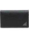 Prada Saffiano Leather Card Holder In Black