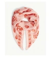 Alexander Mcqueen Silk Chiffon Skull Print Scarf In Pink/red