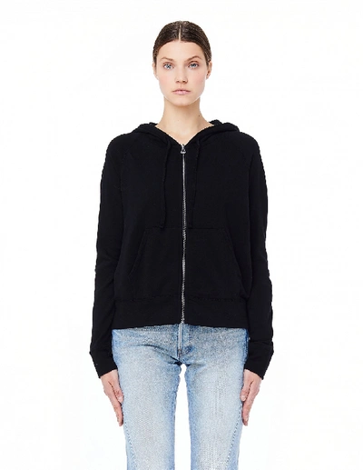 James Perse Vintage Supima Cotton-jersey Hoodie In Black