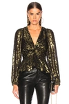 A.L.C A.L.C. LOGAN TOP IN ABSTRACT,BLACK,METALLIC,ALC-WS218