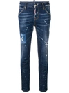 Dsquared2 Regular Distressed Effect Jeans In Blue