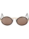 Cazal Round Frame Sunglasses In Brown