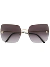 CARTIER CARTIER PANTHERE OVERSIZED SQUARE SUNGLASSES - 金色