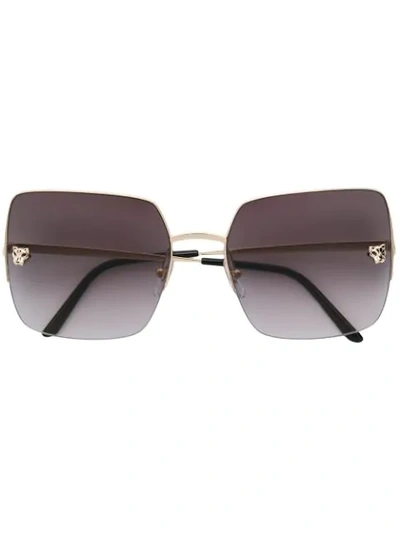 Cartier Panthere Oversized Square Sunglasses - 金色 In Gold