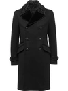 PRADA PRADA DOUBLE BREASTED WOOL COAT - BLACK