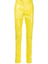 Walter Van Beirendonck Vintage Vinyl Effect Slim Trousers - Yellow In Yellow
