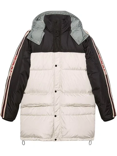 Gucci Webbing-trimmed Quilted Shell Hooded Down Jacket In Black