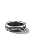David Yurman Sterling Silver Streamline Two Row Band Diamond Ring In Ssabd